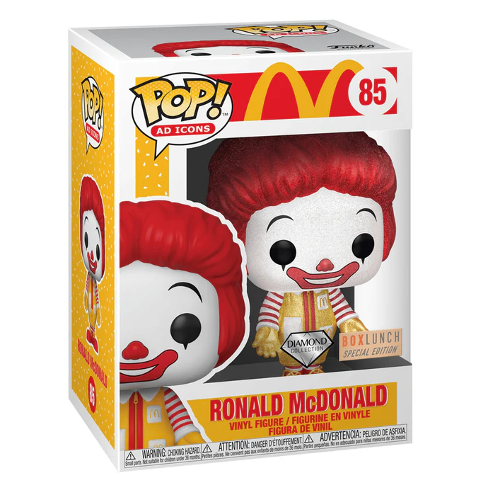 Funko POP! Ad Icons - McDonald's - Ronald McDonald - Diamond Glitter (#85) - EXCLUSIVE