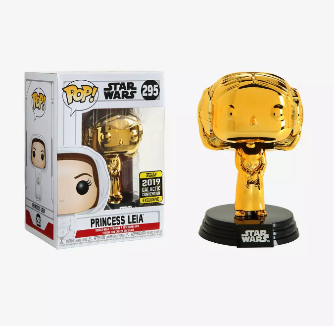 Funko POP! Star Wars - Princess Leia - Gold Chrome (#295) - 2019 Galactic Convention EXCLUSIVE