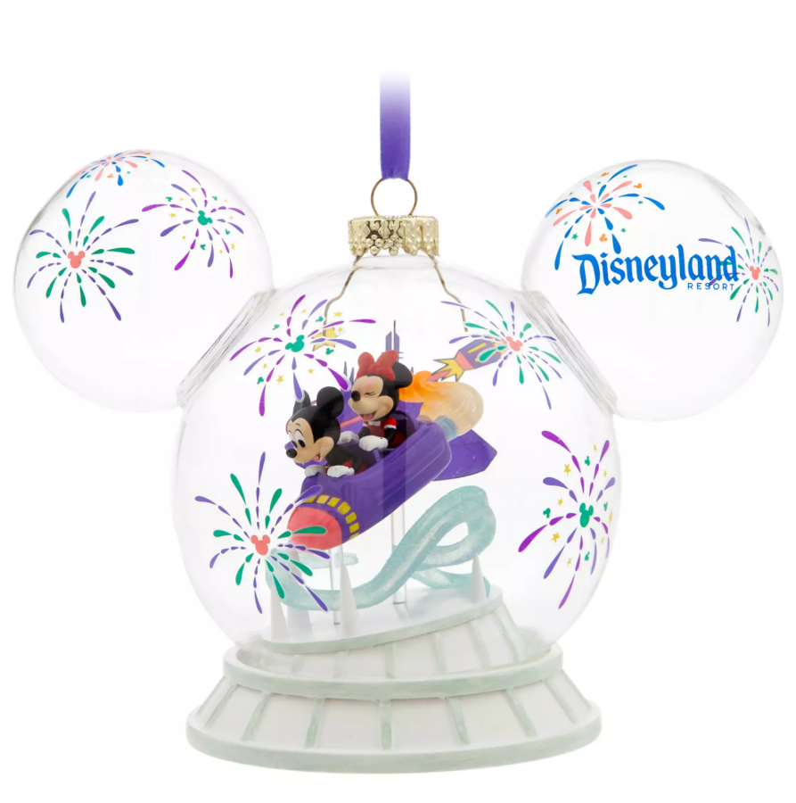 Disney Ornament (2025) - Disneyland Resort - Space Mountain with Mickey & Minnie - Icon Glass Ball