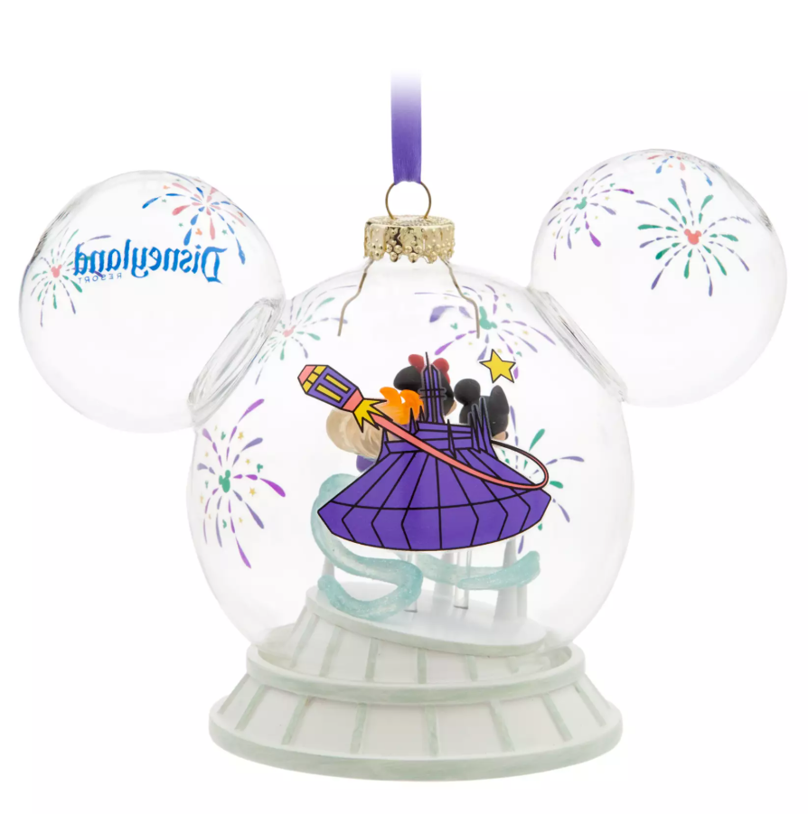 Disney Ornament (2025) - Disneyland Resort - Space Mountain with Mickey & Minnie - Icon Glass Ball