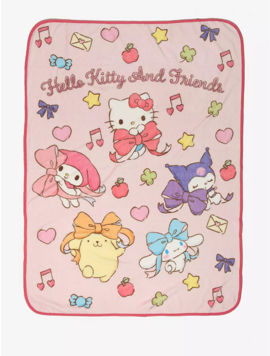 Throw Blanket - Sanrio - Hello Kitty & Friends - Bows (45"x60")