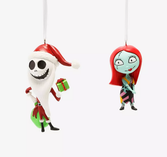 Hallmark Ornament (2021) - Nightmare Before Christmas - Jack Skellington & Sally 2PC Set