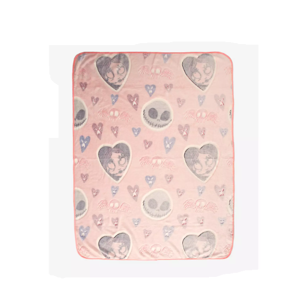 Throw Blanket - Disney - The Nightmare Before Christmas - Jack & Sally Hearts - EXCLUSIVE