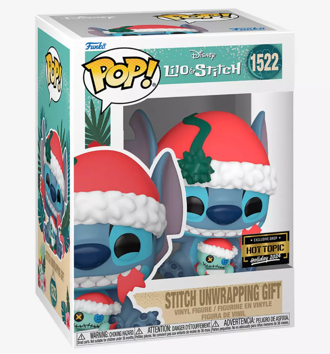 Funko POP! Disney - Holiday 2024 - Lilo & Stitch - Stitch Unwrapping Present (#1522) EXCLUSIVE