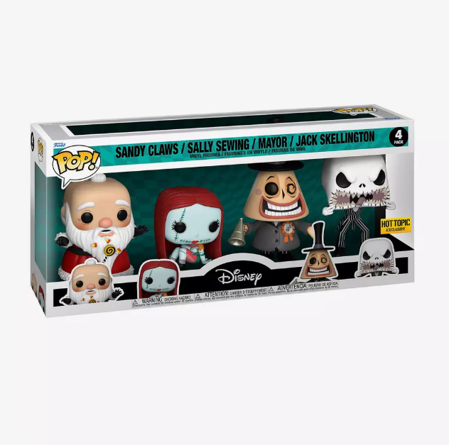 Funko POP! Disney - The Nightmare Before Christmas - Sandy Claws, Sally, Mayor, & Jack (4PK) - EXCLUSIVE