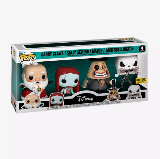 Funko POP! Disney - The Nightmare Before Christmas - Sandy Claws, Sally, Mayor, & Jack (4PK) - EXCLUSIVE