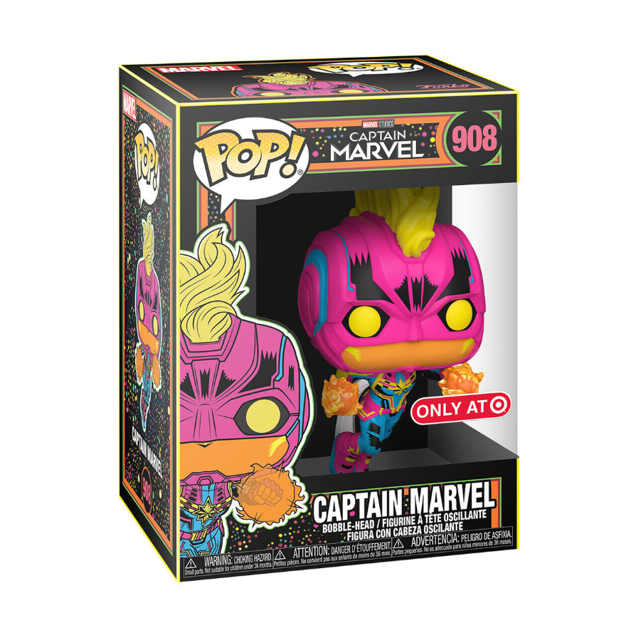 Funko POP! Marvel - Captain Marvel - Captain Marvel - Black Light (#908) - EXCLUSIVE