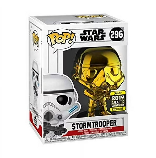 Funko POP! Star Wars - Stormtrooper - Gold Chrome (#296) - 2019 Galactic Convention EXCLUSIVE