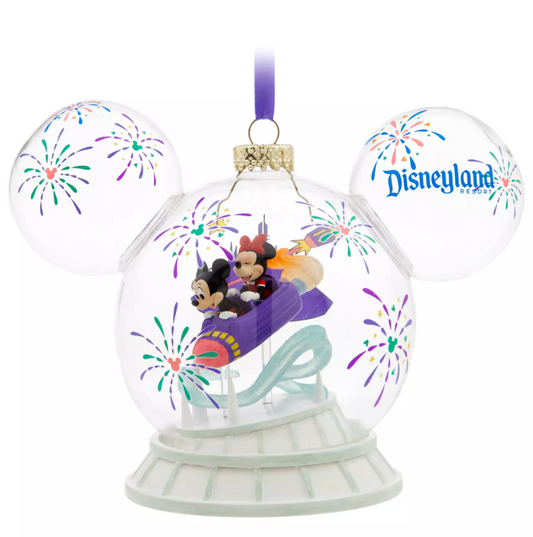 Disney Ornament (2025) - Disneyland Resort - Space Mountain with Mickey & Minnie - Icon Glass Ball
