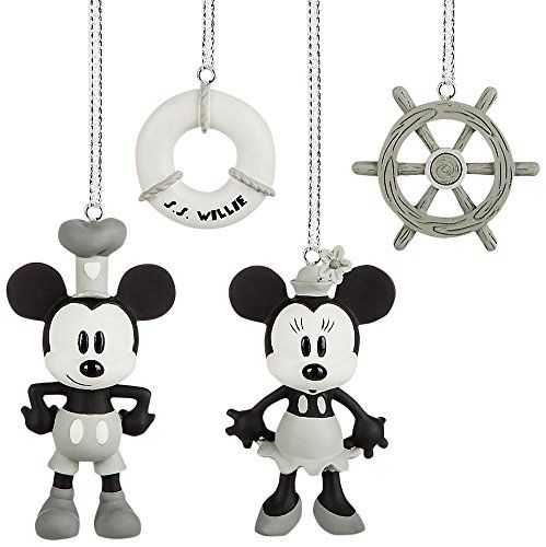 Disney Sketchbook Ornament (2017) - Steamboat Mickey & Minnie - 4pc Mini Set